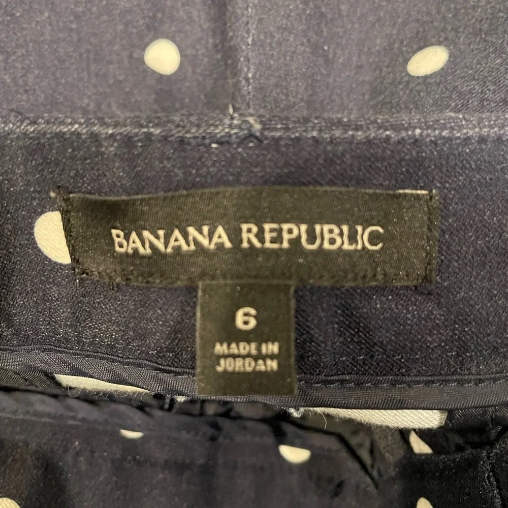 Banana Republic Sloan Navy polka dot pants. - Picture 7 of 8
